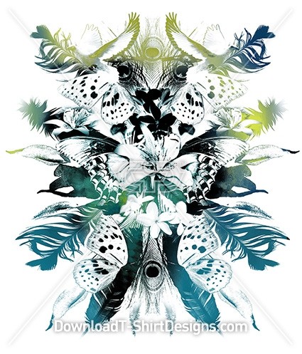 Abstract Mirrored Butterfly Feathers