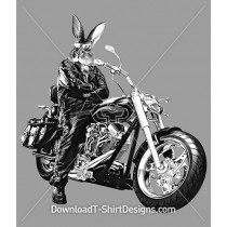 Biker Bunny Rabbit Motor Cycle