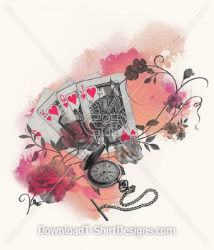 Card Game Flower Clock Paint