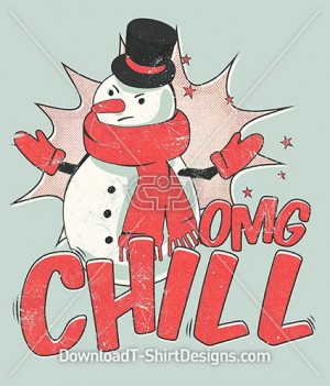 OMG Chill Retro Pop Art Christmas Snowman