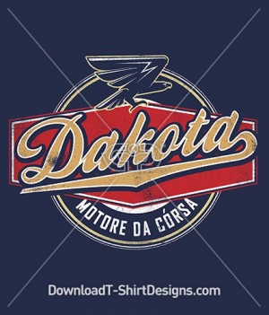 Vintage Dakota Motor Racing Emblem