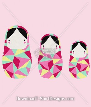 Cute Geometric Pattern Babushka Dolls
